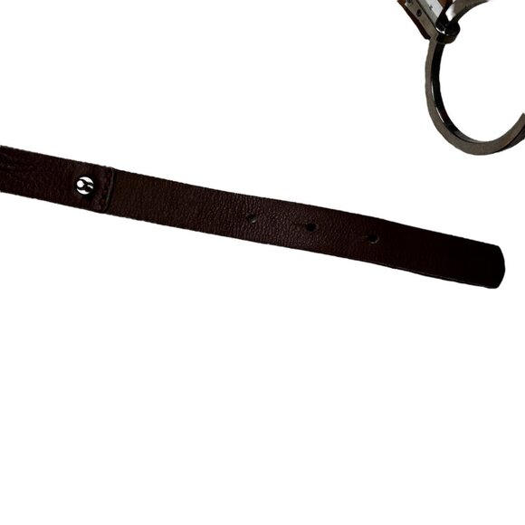 Leather Waist Belt Silver Ring Boho Avant Gard Women - Picture 2 of 2